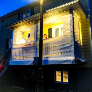 toile de fermeture de perron en fabrene