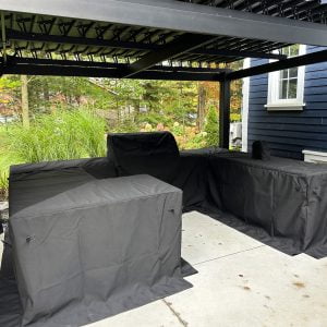 housse noire pour cuisine extérieure